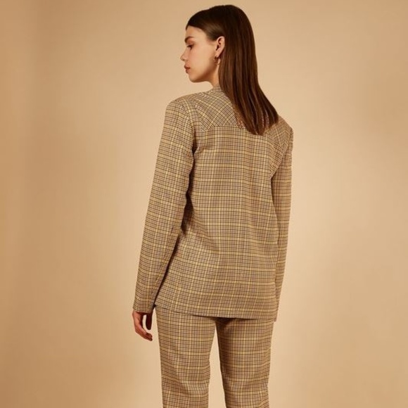 Laude Yellow Plaid Boyfriend Blazer - Picture 3 of 4